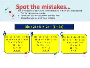 Two of the solutions below have common mistakes in them,... • Find the two common mistakes