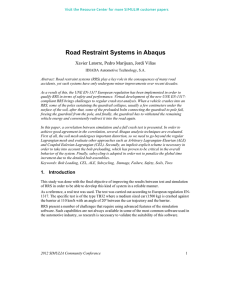 Road Restraint Systems in Abaqus Xavier Latorre, Pedro Marijuan, Jordi Viñas