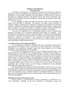 We propose to demonstrate a new approach to education and... discipline of science and engineering, leveraging existing and emerging cyberinfrastructure.