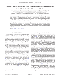 Frequency-Preserved Acoustic Diode Model with High Forward-Power-Transmission Rate Chang Liu, Zongliang Du,