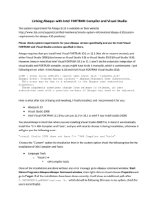 Linking Abaqus with Intel FORTRAN Compiler and Visual Studio