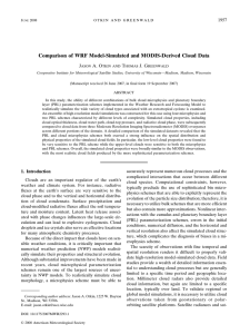 Comparison of WRF Model-Simulated and MODIS-Derived Cloud Data J A. O T
