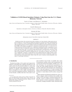 Validation of GOES-Based Insolation Estimates Using Data from the U.S.... Reference Network 460 J