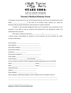 Parent’s Medical Release Form