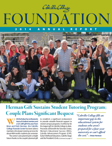 foundation W Herman Gift Sustains Student Tutoring Program; Couple Plans Significant Bequest
