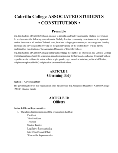 Cabrillo College ASSOCIATED STUDENTS • CONSTITUTION • Preamble