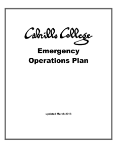 Emergency Operations Plan updated March 2013