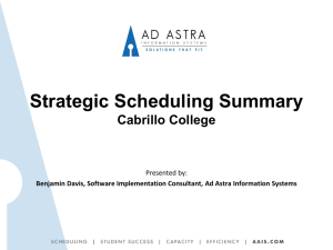 Strategic Scheduling Summary Cabrillo College Presented by: