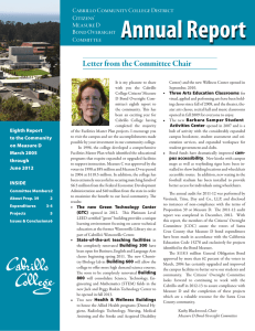 Annual Report Letter from the Committee Chair Cabrillo Community College District