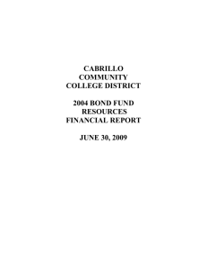 CABRILLO COMMUNITY COLLEGE DISTRICT 2004 BOND FUND