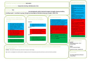 I am developing the skills to lead and recognise strengths... Context for learning / curriculum area(s):