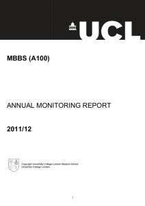 MBBS (A100) 2011/12 ANNUAL MONITORING REPORT