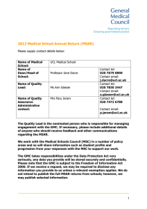 2012 Medical School Annual Return (MSAR) Medical School Annual Return (MSAR)