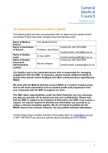 2013 Medical School Annual Return (MSAR)