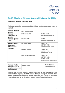2015 Medical School Annual Return (MSAR)