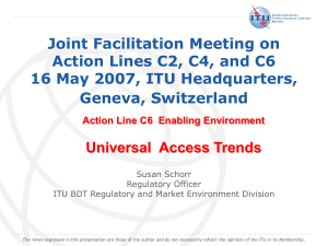 Joint Facilitation Meeting on Action Lines C2, C4, and C6 Geneva, Switzerland