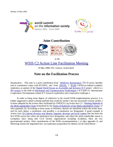 WSIS C2 Action Line Facilitation Meeting Joint Contribution