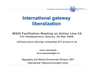 International gateway liberalization WSIS Facilitation Meeting on Action Line C6