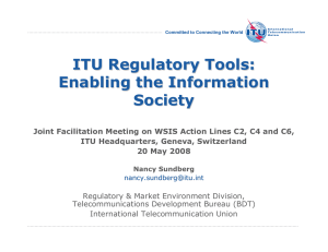 ITU Regulatory Tools: Enabling the Information Society