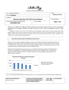 Distance Education 2011/2012 Annual Report Page 1 of 8 INFORMATION