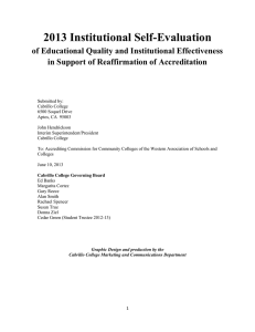 2013 Institutional Self-Evaluation of Educational Quality and Institutional Effectiveness