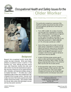 Older Worker Occupational Health and Safety Issues for the