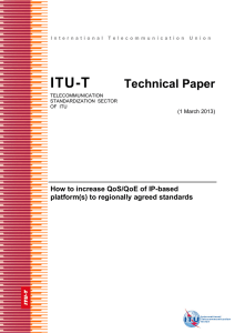 ITU-T Technical Paper How to increase QoS/QoE of IP-based