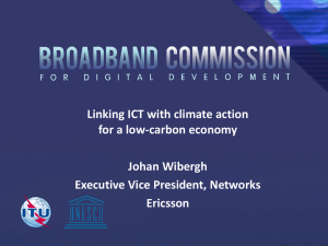 Linking ICT with climate action for a low-carbon economy Johan Wibergh