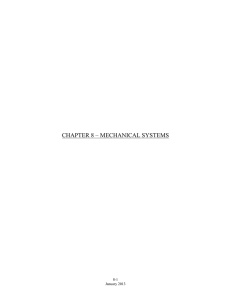 CHAPTER 8 – MECHANICAL SYSTEMS 8-1 January 2013
