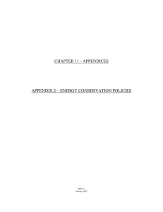 CHAPTER 11 - APPENDICES APPENDIX 2 – ENERGY CONSERVATION POLICIES APP-2-1