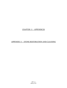 CHAPTER 11 – APPENDICES APPENDIX 11 – STONE RESTORATION AND CLEANING