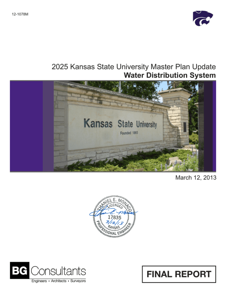 FINAL REPORT 2025 Kansas State University Master Plan Update Water
