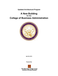 A New Building College of Business Administration Updated Architectural Program for the