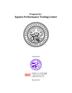 Equine Performance Testing Center Program for -  Prepared by: