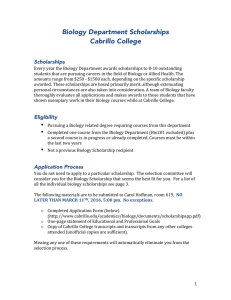 Biology Department Scholarships Cabrillo College  Scholarships