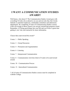 I WANT A COMMUNICATION STUDIES AWARD!!