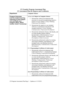 CS Transfer Program Assessment Plan