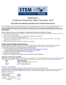Applying to California Polytechnic State University, SLO