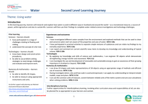     Water                           Second Level Learning Journey  Introduction   