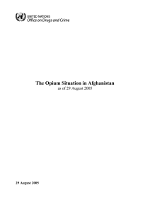 The Opium Situation in Afghanistan  as of 29 August 2005
