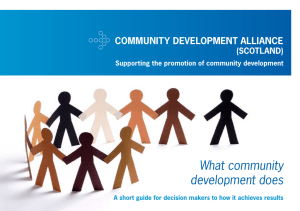 What community development does Community Development AlliAnCe (SCotlAnD)