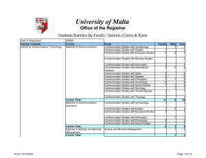 University of Malta Office of the Registrar
