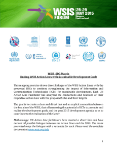 WSIS -SDG Matrix Linking WSIS Action Lines with Sustainable Development Goals