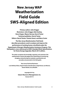 Weatherization Field Guide SWS-Aligned Edition New Jersey WAP