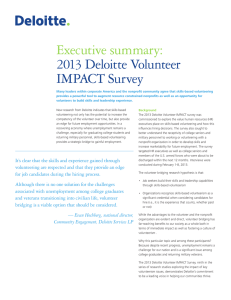 Executive summary: 2013 Deloitte Volunteer IMPACT Survey