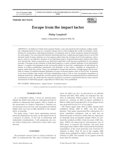 Escape from the impact factor O THEME SECTION Philip Campbell*