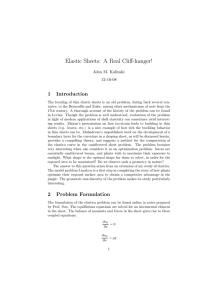 Elastic Sheets: A Real Cliff-hanger! 1 Introduction John M. Kolinski