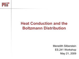 Heat Conduction and the Boltzmann Distribution Meredith Silberstein ES.241 Workshop