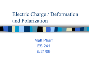 Electric Charge / Deformation and Polarization Matt Pharr ES 241
