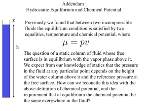 Addendum : Hydrostatic Equilibrium and Chemical Potential. z